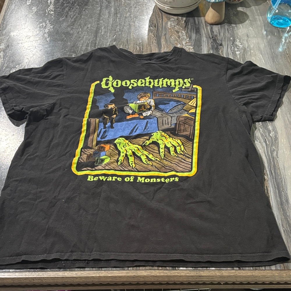 Black Graphic Tee - Beware of Monsters